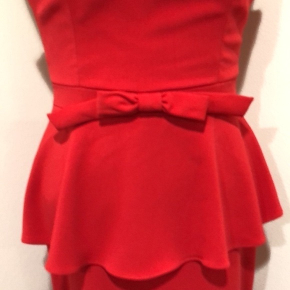 Badgley Mischka Rouge Rosalind Peplum Gown Formal Dress Size 6 Red - Picture 3 of 10